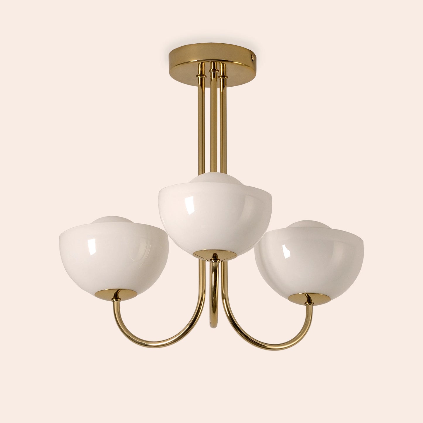 Brass 3 light dome ceiling light - BlissVeranda