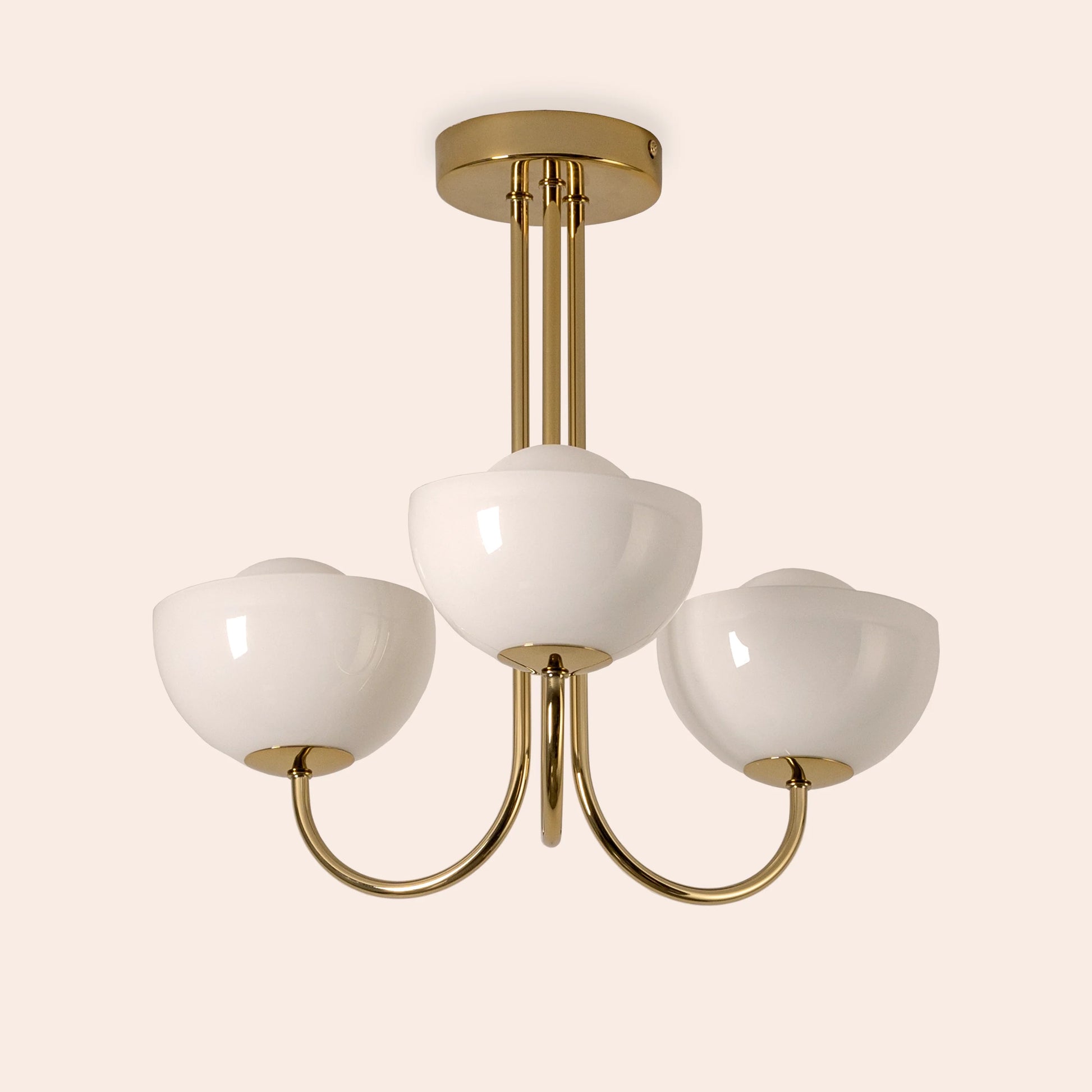 Brass 3 light dome ceiling light - BlissVeranda