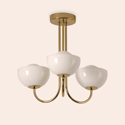 Brass 3 light dome ceiling light - BlissVeranda
