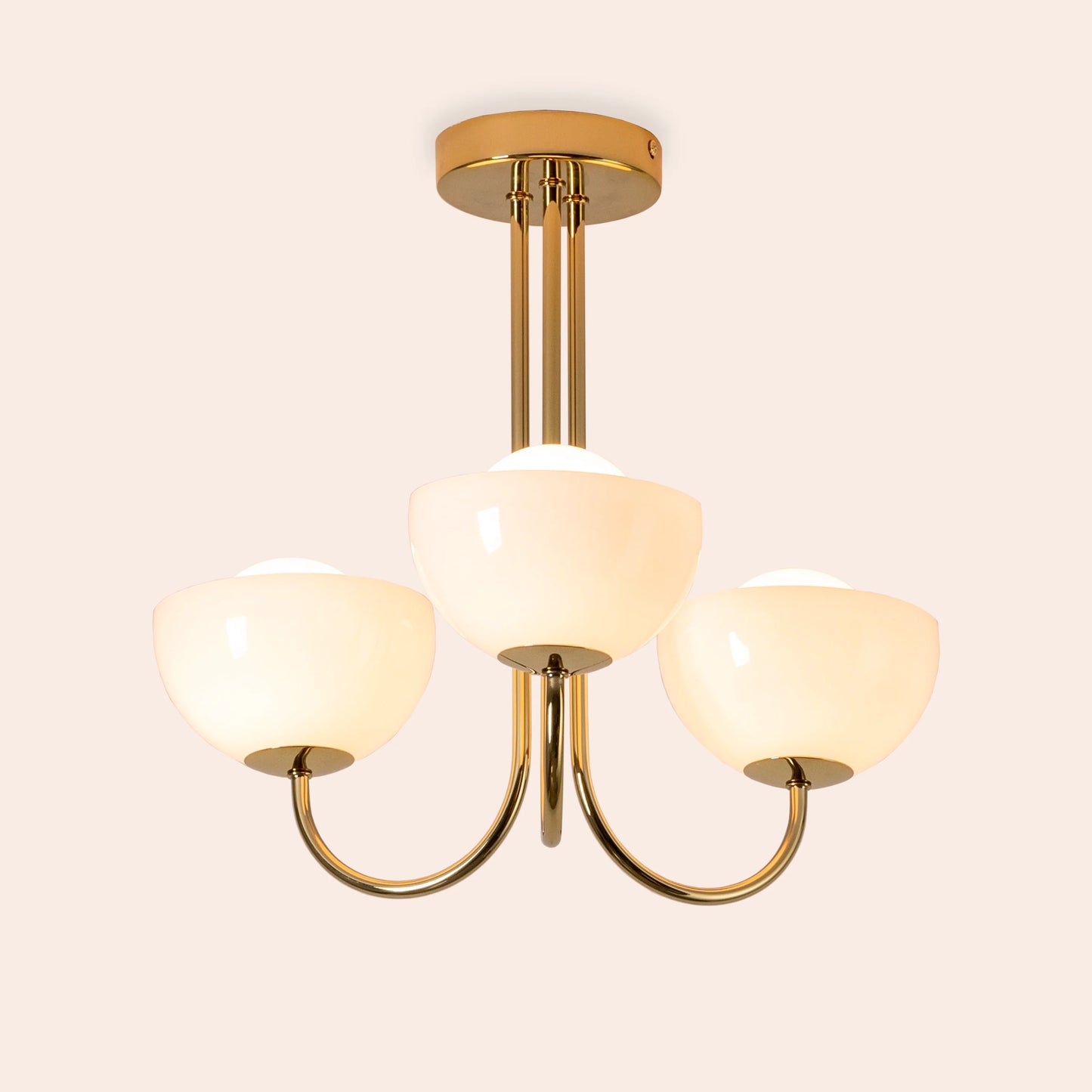 Brass 3 light dome ceiling light - BlissVeranda