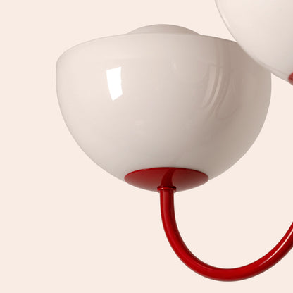Jam red 3 light dome ceiling light - BlissVeranda