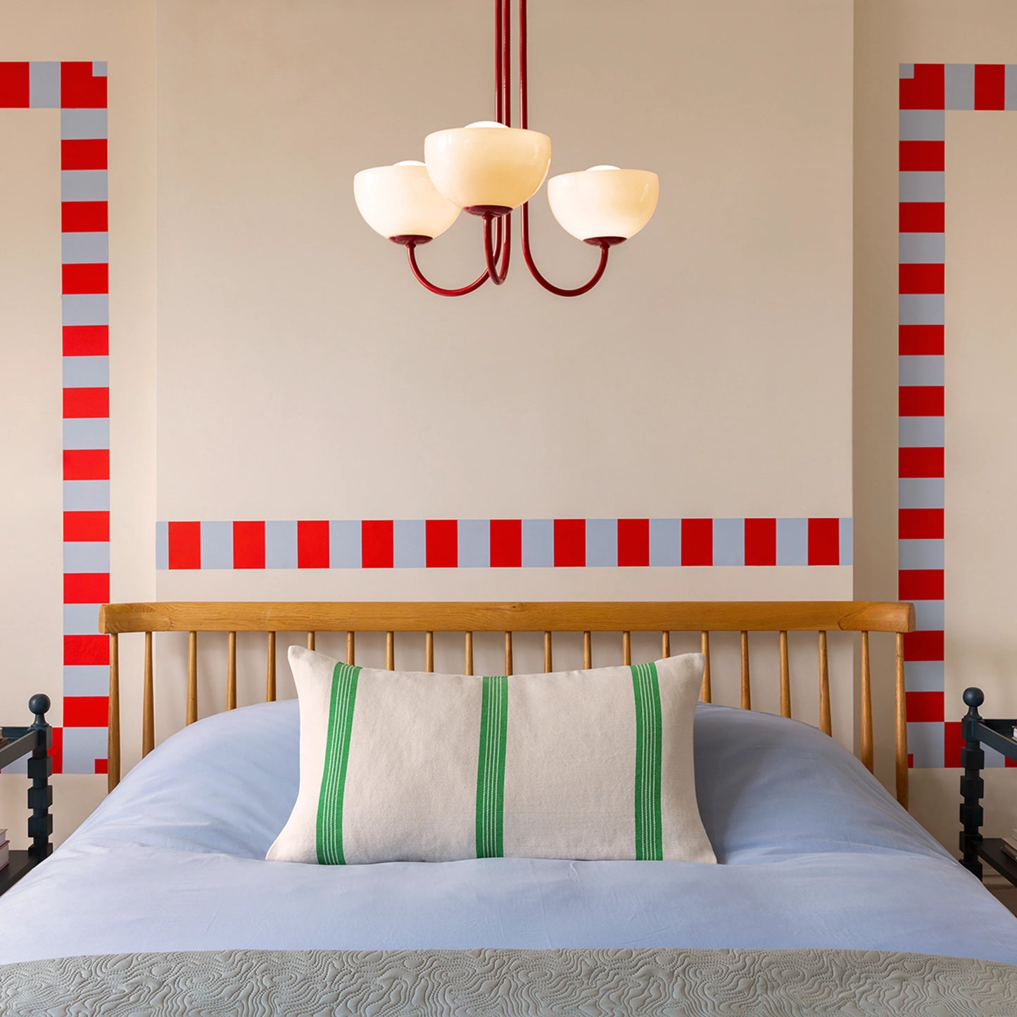 Jam red 3 light dome ceiling light - BlissVeranda