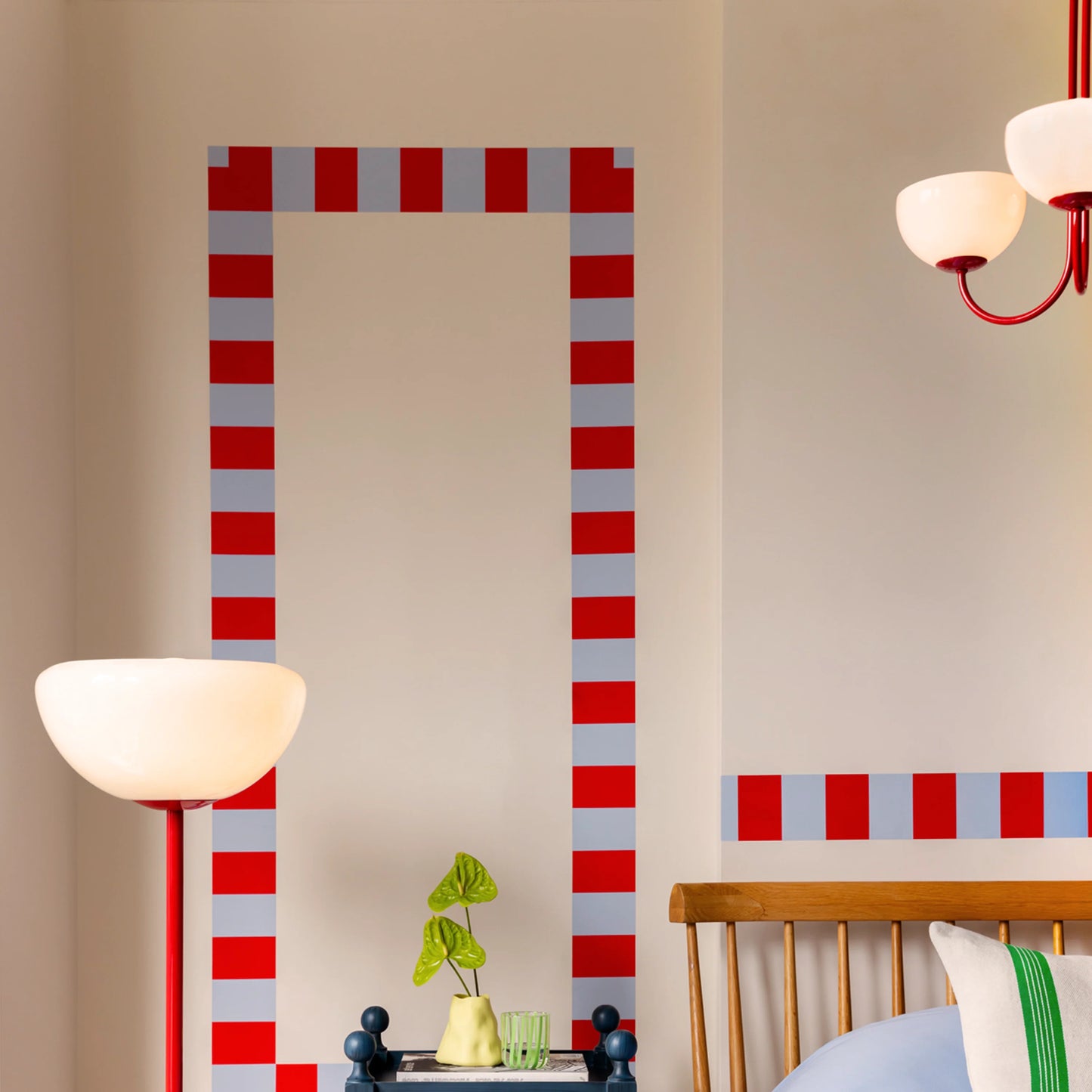 Jam red 3 light dome ceiling light - BlissVeranda