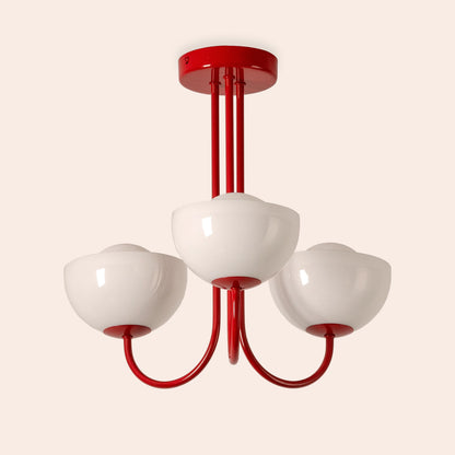 Jam red 3 light dome ceiling light - BlissVeranda