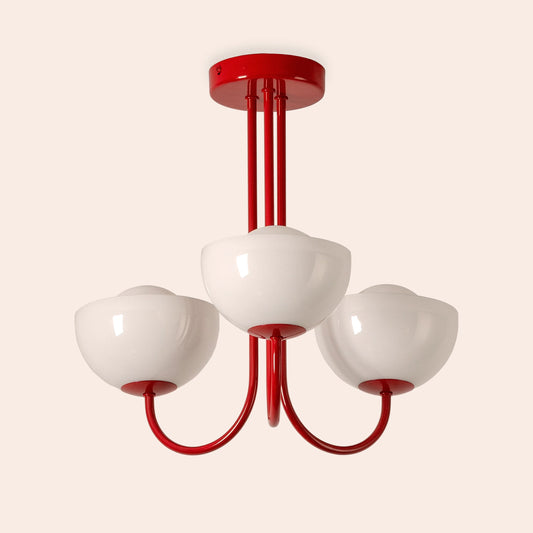 Jam red 3 light dome ceiling light - BlissVeranda