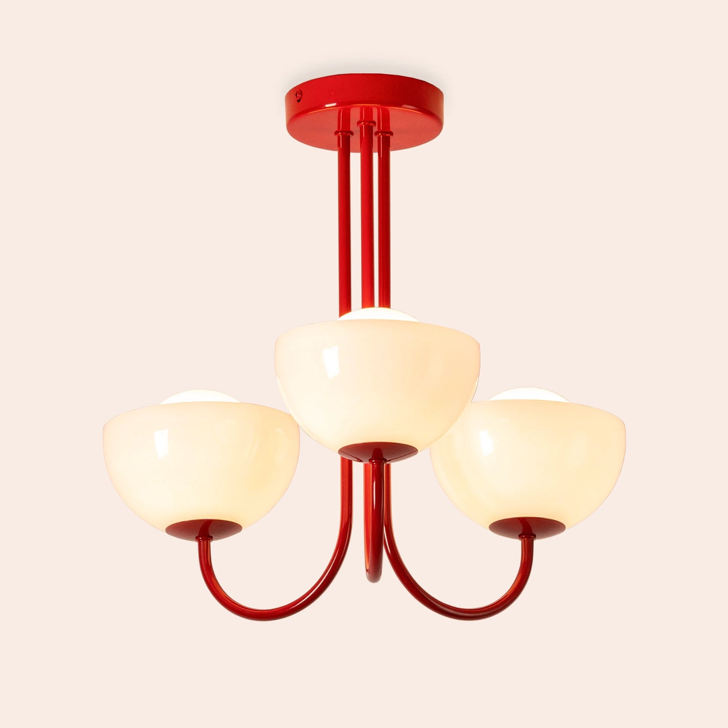 Jam red 3 light dome ceiling light - BlissVeranda