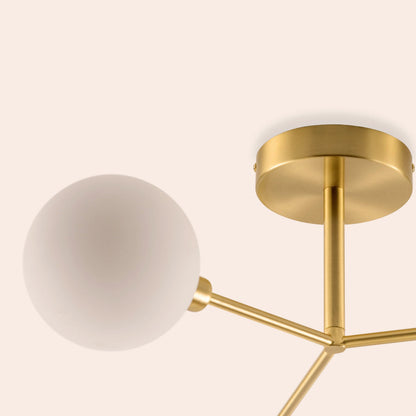 Brass 3 light flush ceiling light  Flush Ceiling Light BlissVeranda