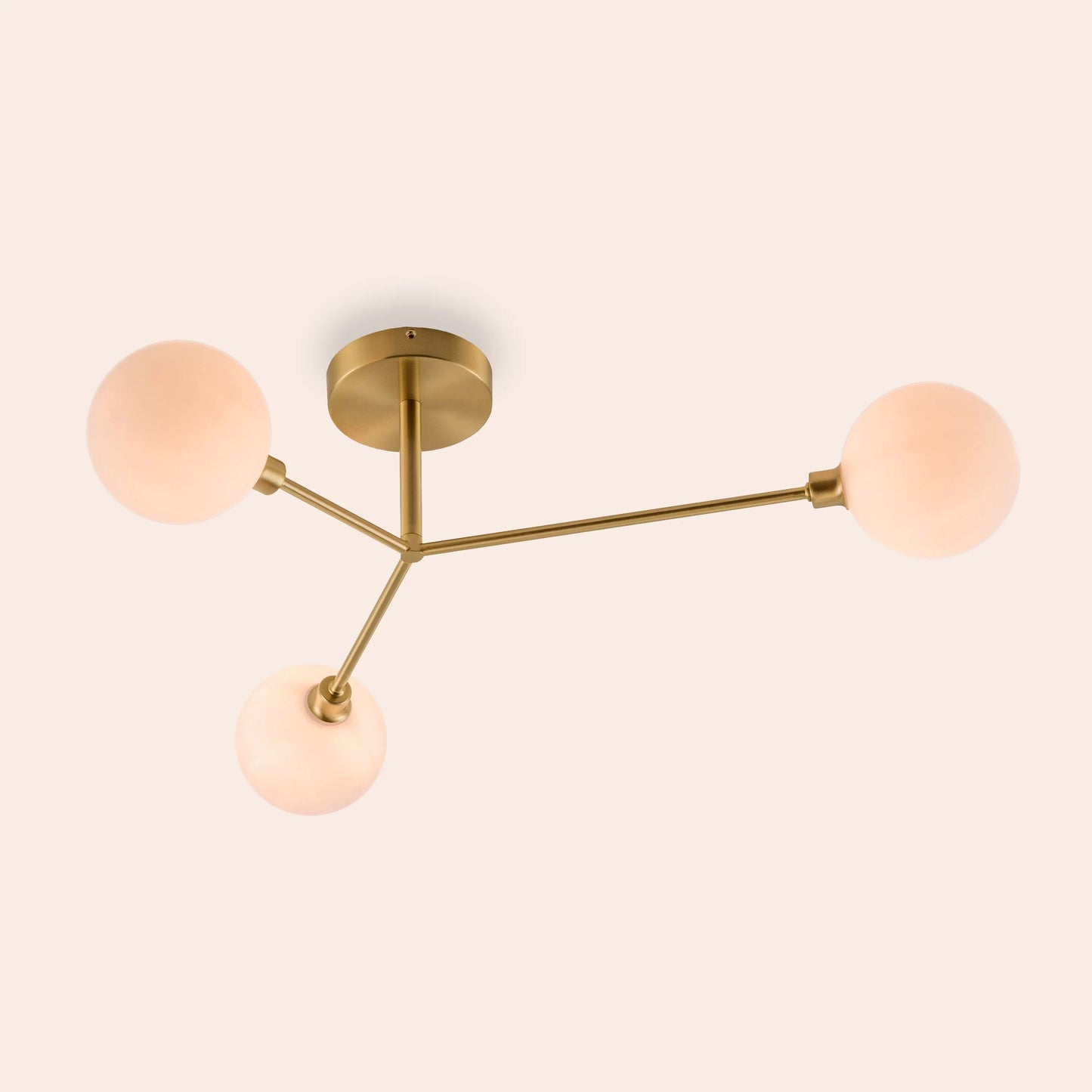 Brass 3 light flush ceiling light  Flush Ceiling Light BlissVeranda