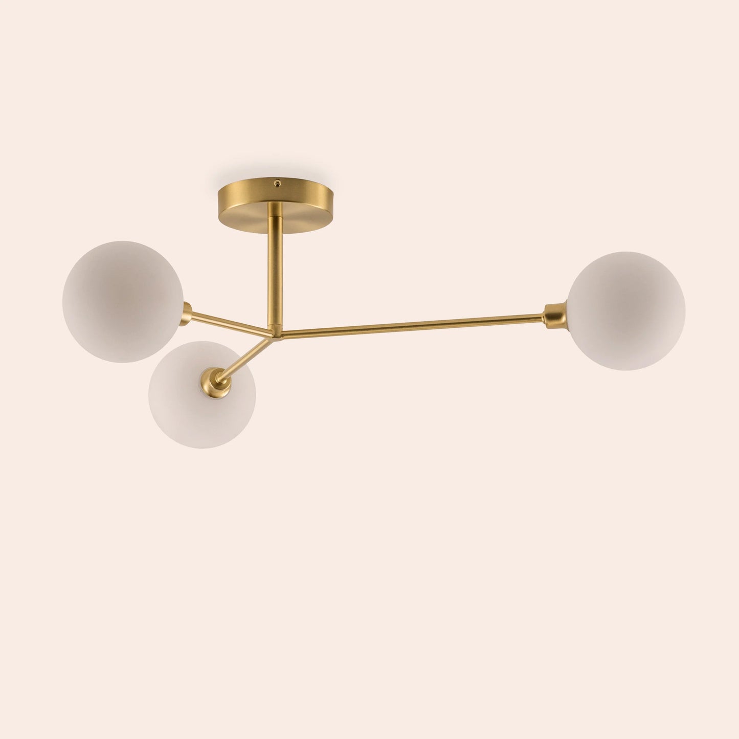 Brass 3 light flush ceiling light  Flush Ceiling Light BlissVeranda