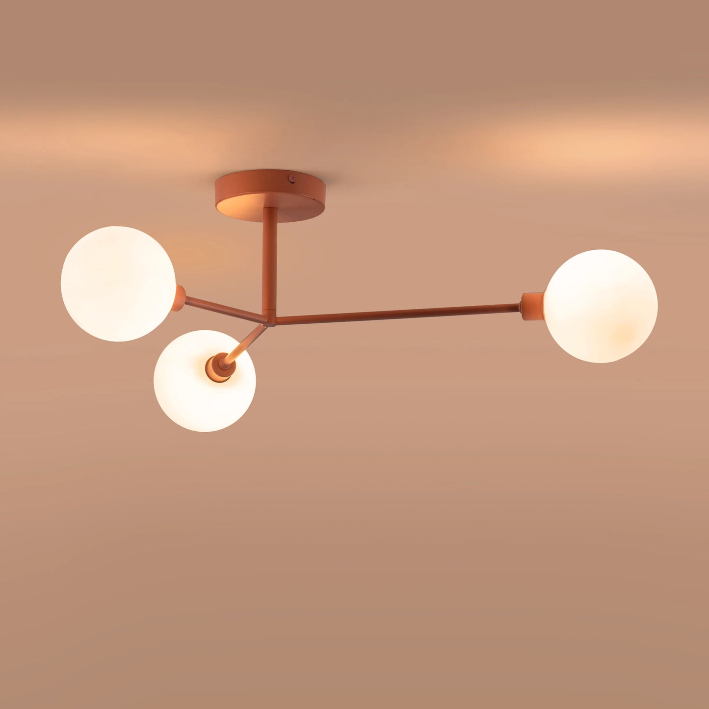 Blossom pink 3 light flush ceiling light - BlissVeranda