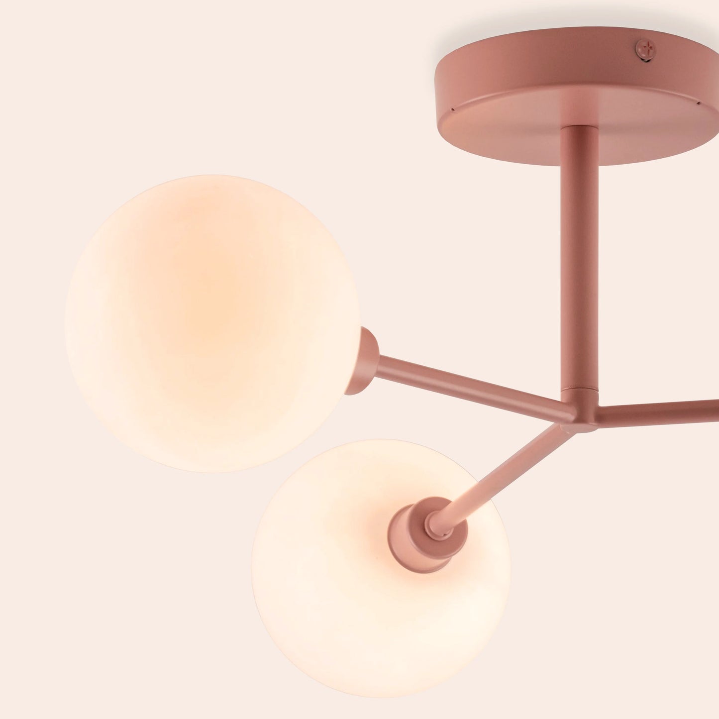 Blossom pink 3 light flush ceiling light - BlissVeranda