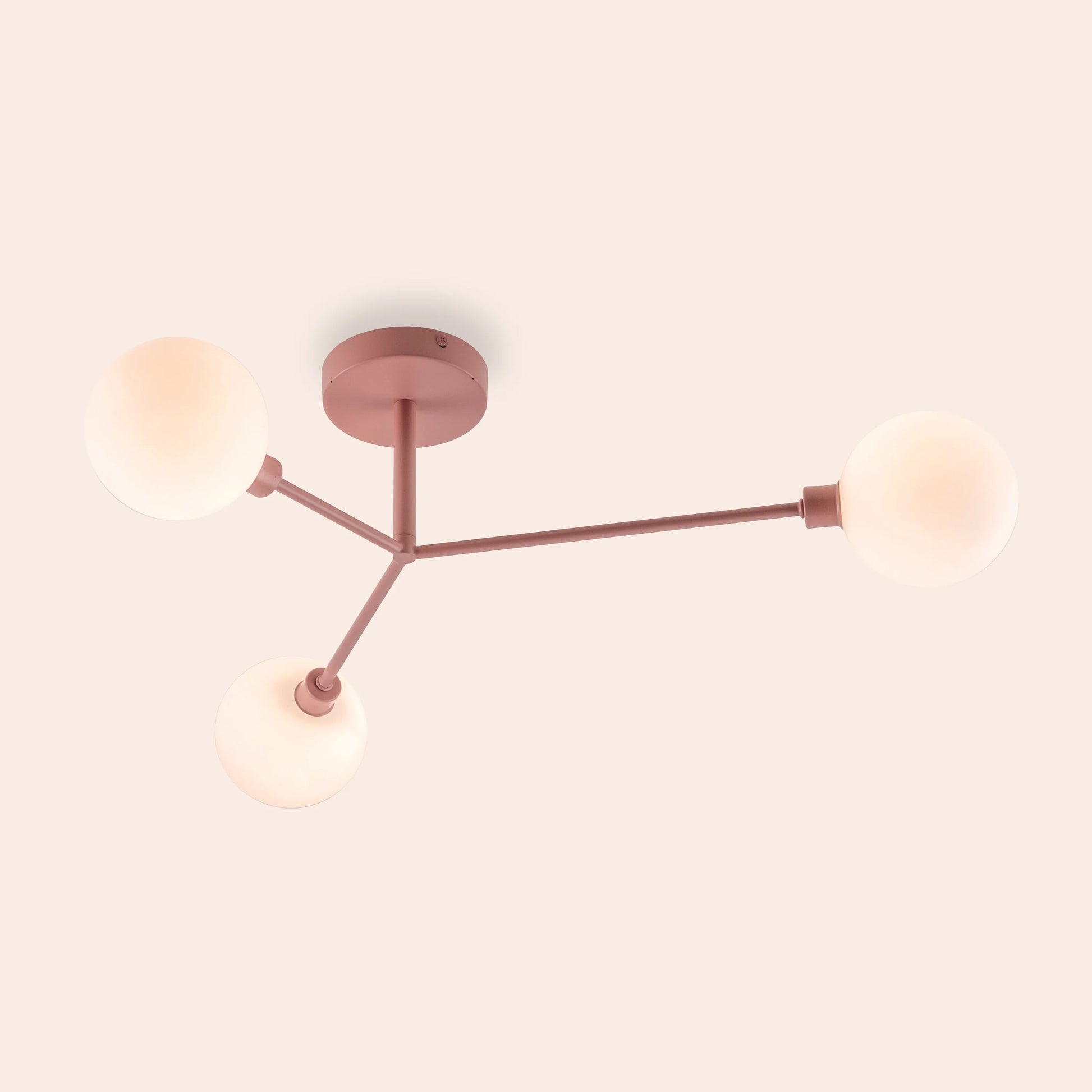 Blossom pink 3 light flush ceiling light - BlissVeranda