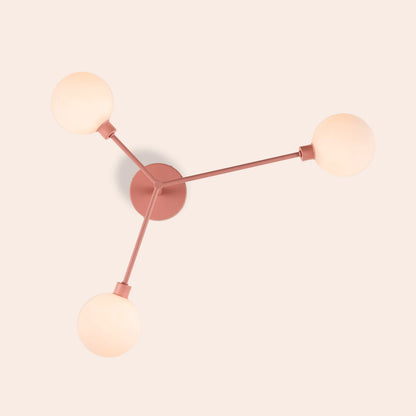 Blossom pink 3 light flush ceiling light - BlissVeranda