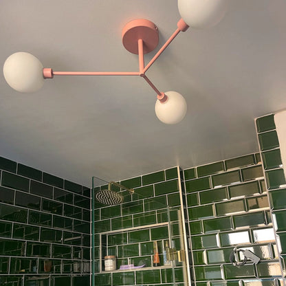Blossom pink 3 light flush ceiling light - BlissVeranda