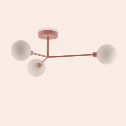 Blossom pink 3 light flush ceiling light - BlissVeranda