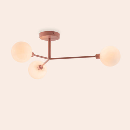 Blossom pink 3 light flush ceiling light - BlissVeranda