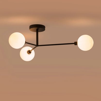 Charcoal grey 3 light flush ceiling light  Flush Ceiling Light BlissVeranda