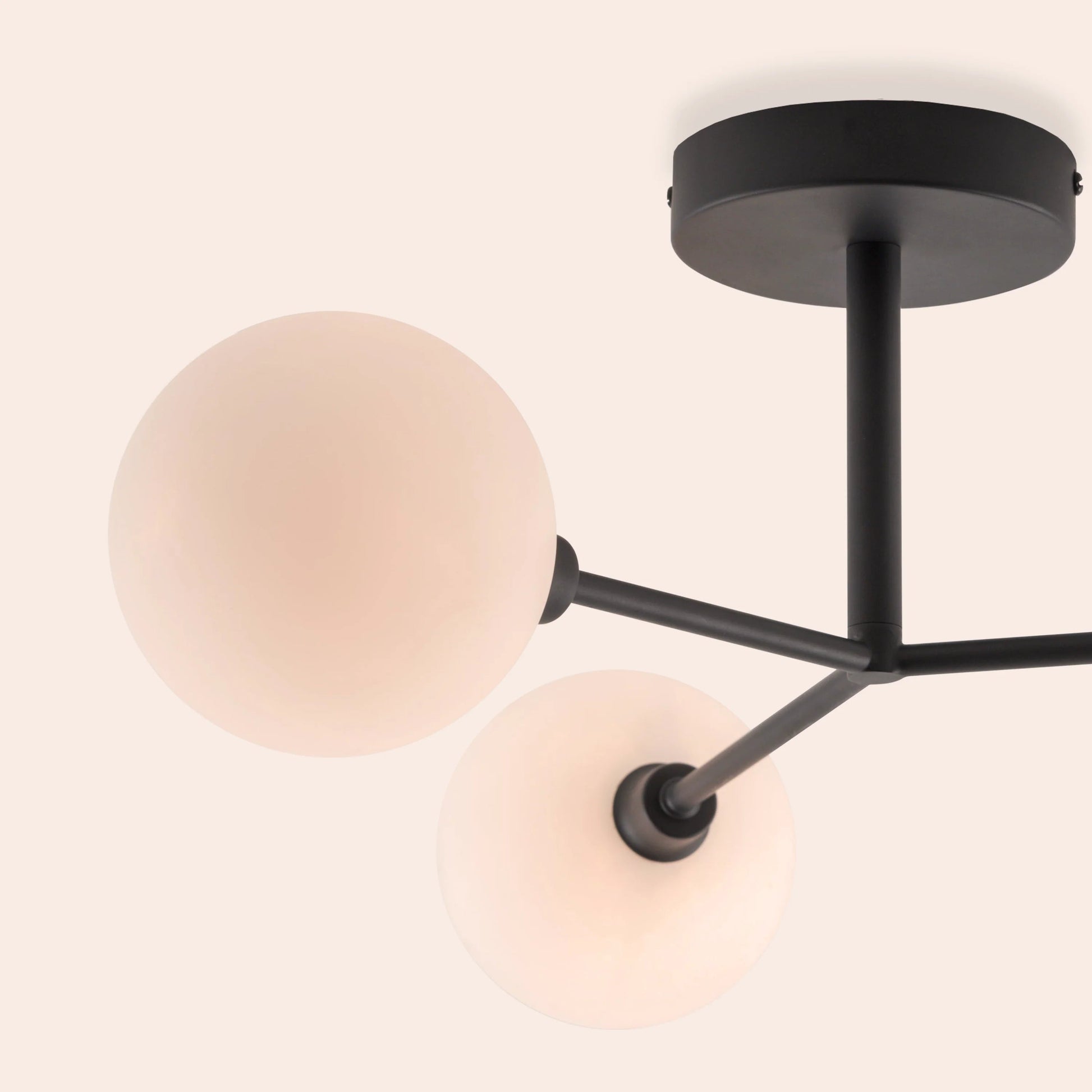 Charcoal grey 3 light flush ceiling light  Flush Ceiling Light BlissVeranda