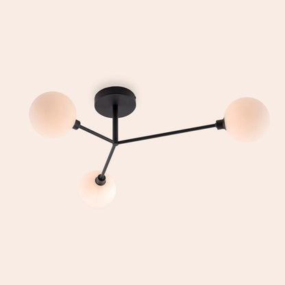 Charcoal grey 3 light flush ceiling light  Flush Ceiling Light BlissVeranda
