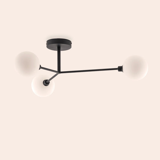 Charcoal grey 3 light flush ceiling light  Flush Ceiling Light BlissVeranda