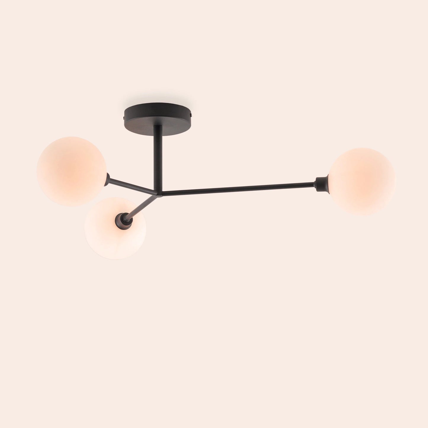 Charcoal grey 3 light flush ceiling light  Flush Ceiling Light BlissVeranda