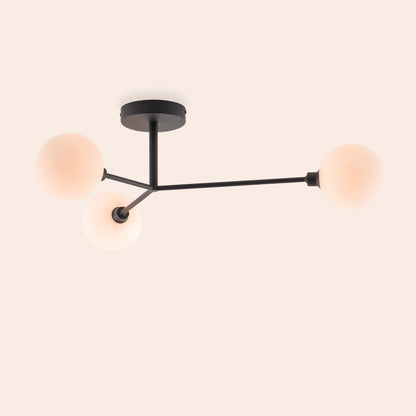 Charcoal grey 3 light flush ceiling light  Flush Ceiling Light BlissVeranda