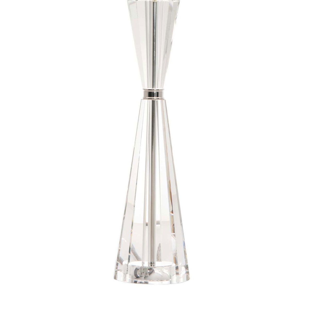 Risha Crystal Table Lamp with Ivory Faux Silk Shade
