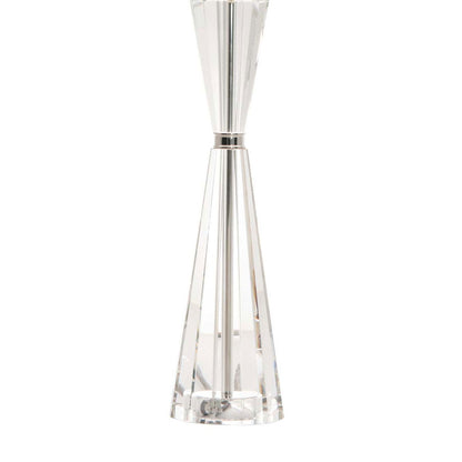 Risha Crystal Table Lamp with Ivory Faux Silk Shade