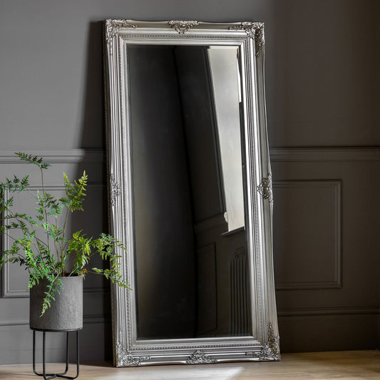 Gallery Hampshire Silver Leaner Mirror, 84 X 170Cm