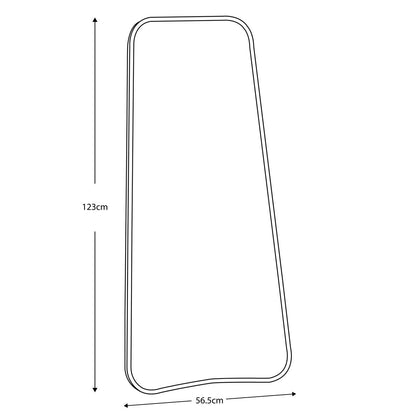 Gallery Kurva Black Leaner Mirror, 56.5 X 123Cm