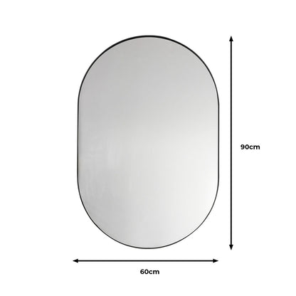 Gallery Hurston Elipse Black Mirror, 60 X 90Cm