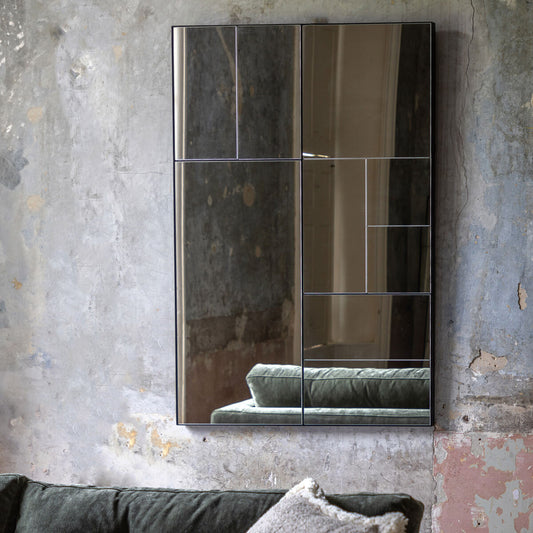 Gallery Broadheath Black Rectangular Mirror, 81 X 122Cm