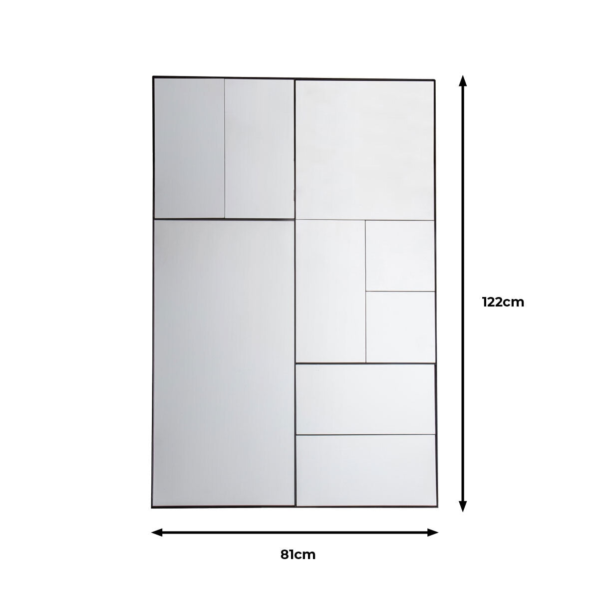 Gallery Broadheath Black Rectangular Mirror, 81 X 122Cm