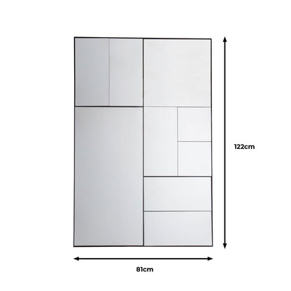 Gallery Broadheath Black Rectangular Mirror, 81 X 122Cm