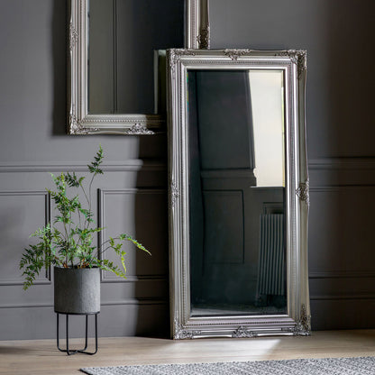 Gallery Hampshire Silver Leaner Mirror, 84 X 170Cm
