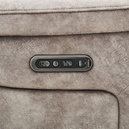 Oscar Grey Fabric Power Reclining Armchair with Power Headrest