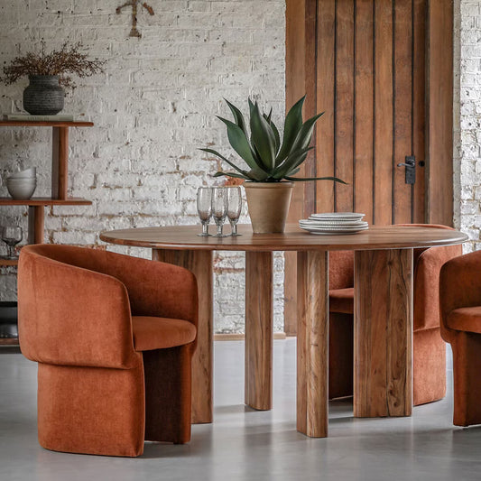 Gallery Borden Acacia round Dining Table, Seats 4
