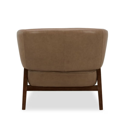 Aiden & Ivy Brown Leather Barrel Armchair
