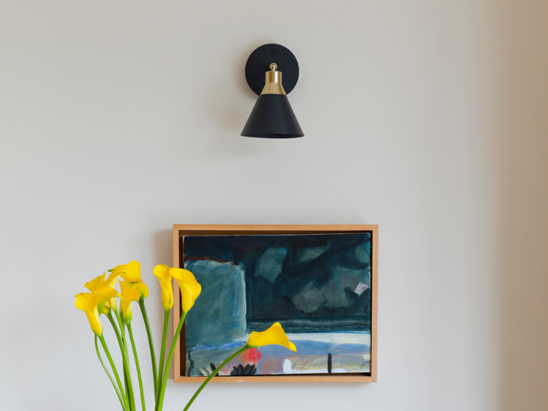 Charcoal grey cone wall light - BlissVeranda