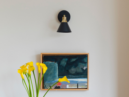 Charcoal grey cone wall light - BlissVeranda
