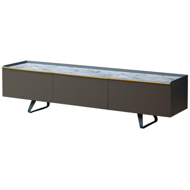 Spezia Grey Marble Top Media Unit
