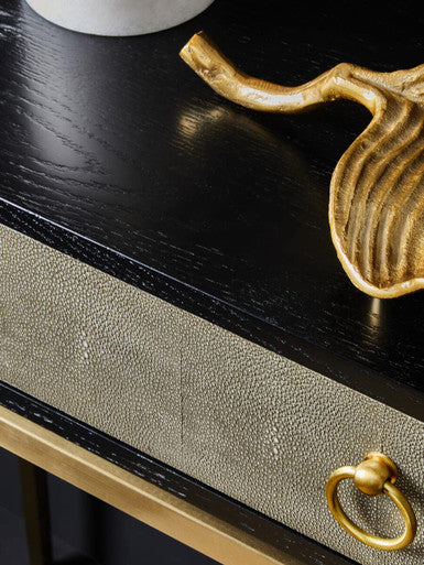 Deruta Shagreen Effect One Drawer Console Table