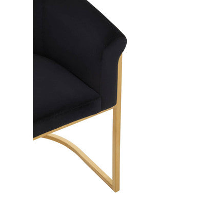 Vogue Black Velvet And Matte Gold Dining Chair