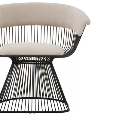 Vogue Mink Velvet and Black Frame Chair