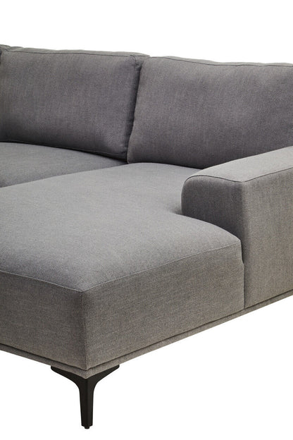 Toulon 3 Seat Grey Fabric Right Chaise Sofa