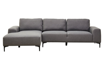 Toulon 3 Seat Grey Fabric Left Chaise Sofa