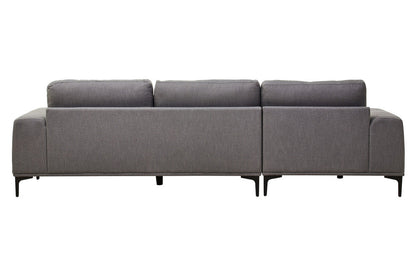 Toulon 3 Seat Grey Fabric Left Chaise Sofa