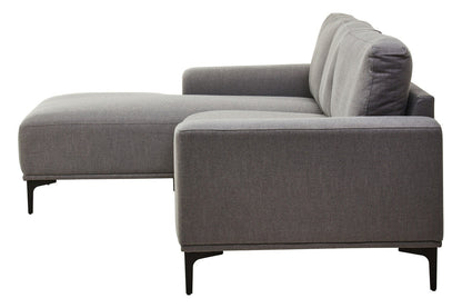 Toulon 3 Seat Grey Fabric Left Chaise Sofa