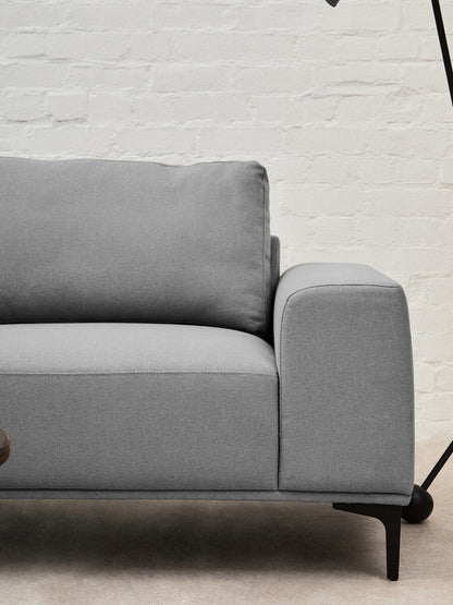 Toulon 3 Seat Grey Fabric Left Chaise Sofa