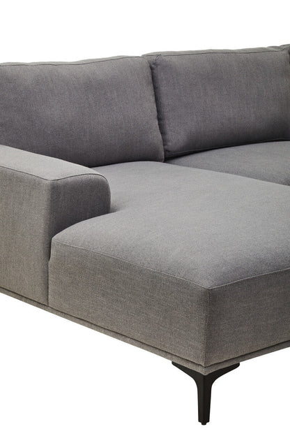 Toulon 3 Seat Grey Fabric Left Chaise Sofa